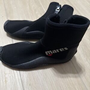 Mares Neoprene Scuba Dive Boots Black Mens Size 6 Side Zip Water Shoes
